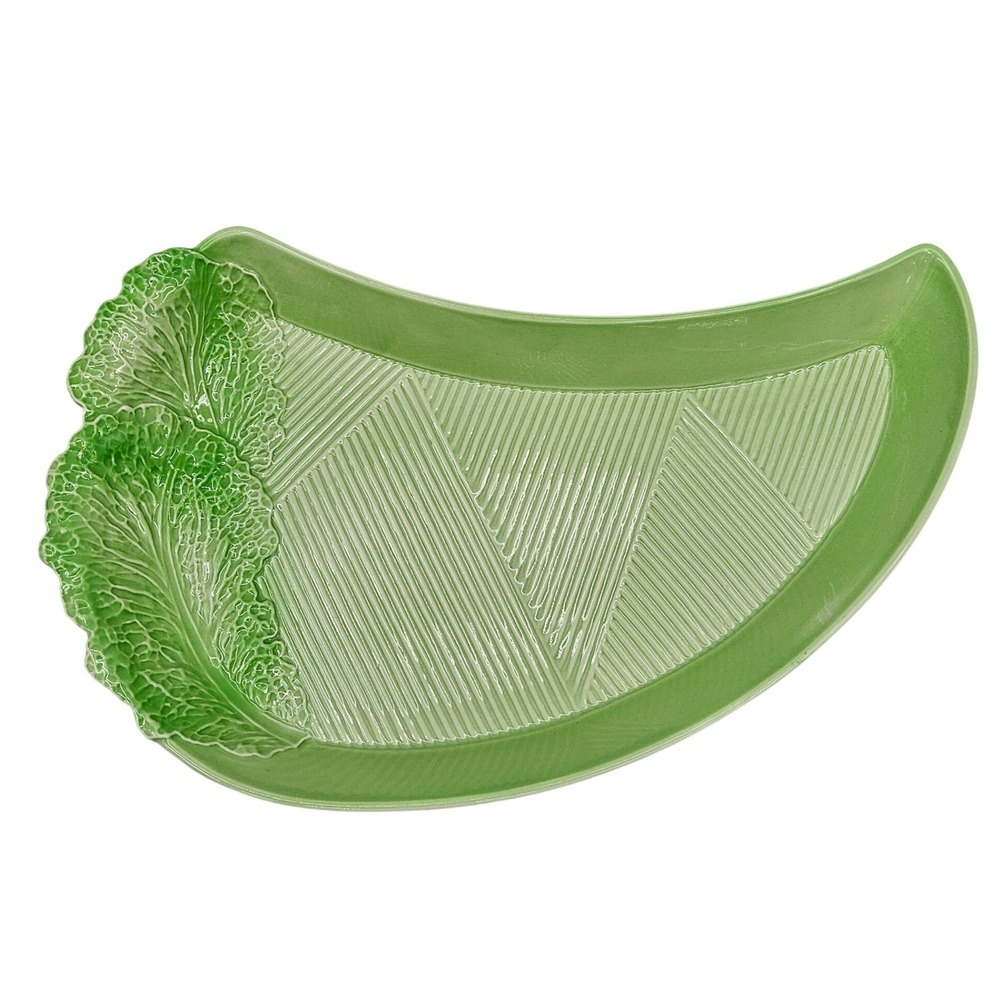 Carlton Ware Green Cabbage Leaf Crescent Serving Platter Australian Design 15689